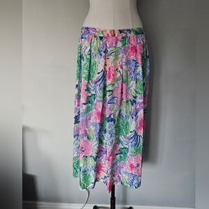 Vintage Floral Skirt - Plus Size 2X - 100% Polyester - Midi -  44 Waist